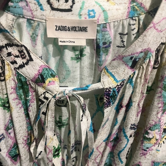 Zadig & Voltaire Tito Kilim Art Pattern Sleeveless Blouse - Picture 3 of 4